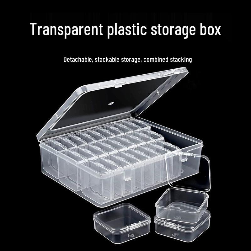 Transparent Plastic Bead & Jewelry Storage Box Set for Beading & Nail Art