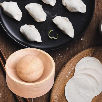 Wood Dumpling Press Tool Pastry Presser Kitchen Accessories Multipurpose 4cm Roller Ball