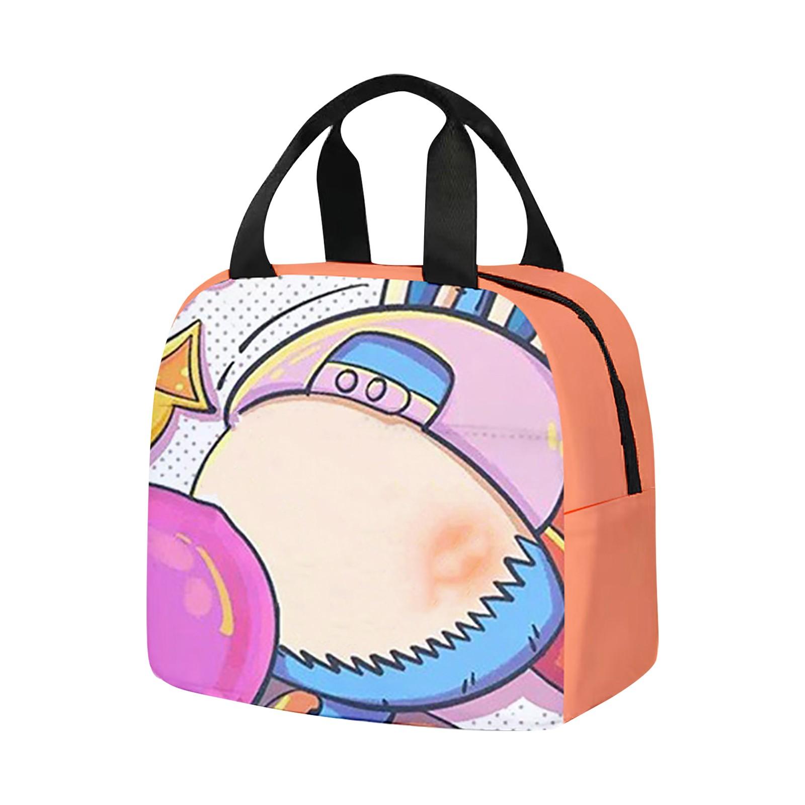 

Сумка для ланча Мультяшная сумочка Студенческая сумка для ланча Изоляция из алюминиевой фольги Сумка для еды Сумка для ланч-бокса One Size