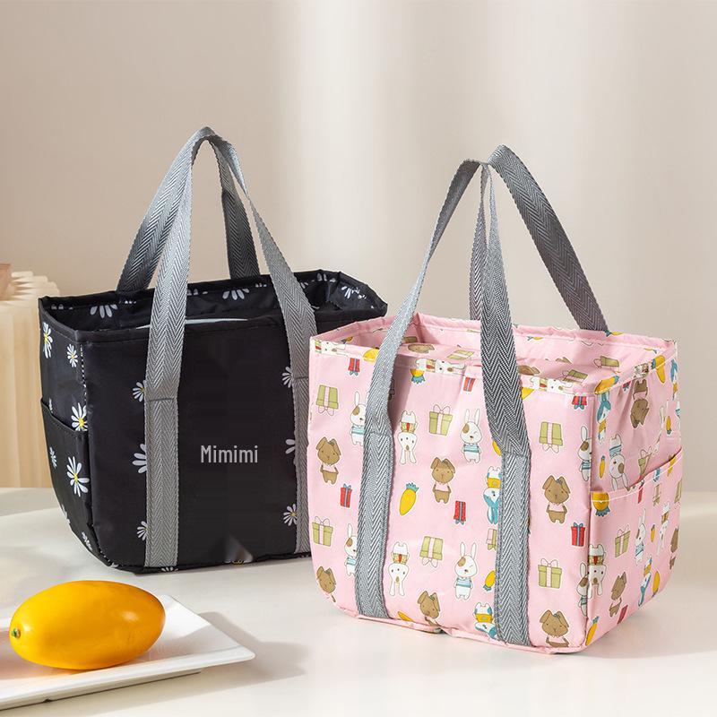Floral Large-Capacity Insulated Oxford Cloth Lunch Bag