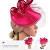 VALICLUD Women’s Elegant Cocktail Tea Party Fascinator Hat Headband in Rose Red, Lightweight Mesh Material, Wedding and Special Occasion Accessory