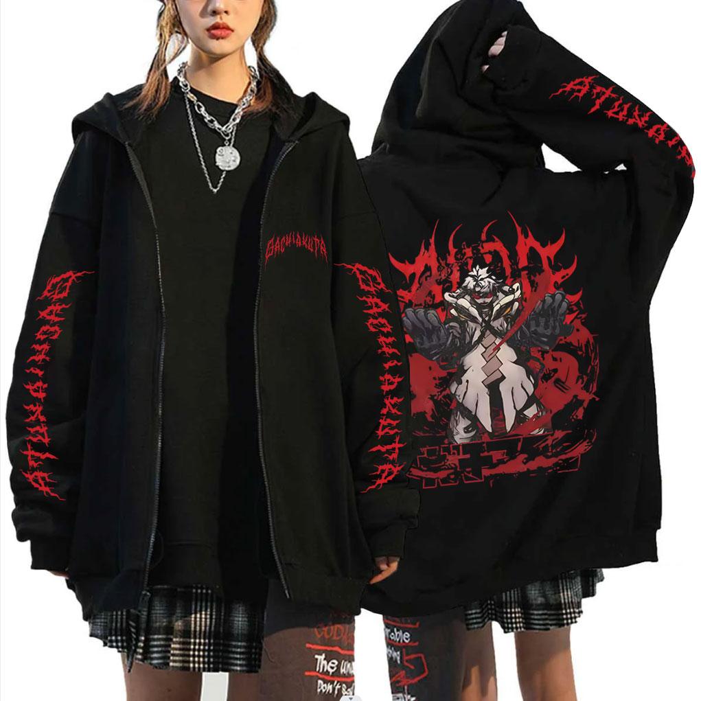 Anime Gachiakuta Rudo Merch Zipper Hoodie Men Women Fashion Cartoon Manga Zip Up Jacket Male Casual Oversized Zip Up Sweatshirt