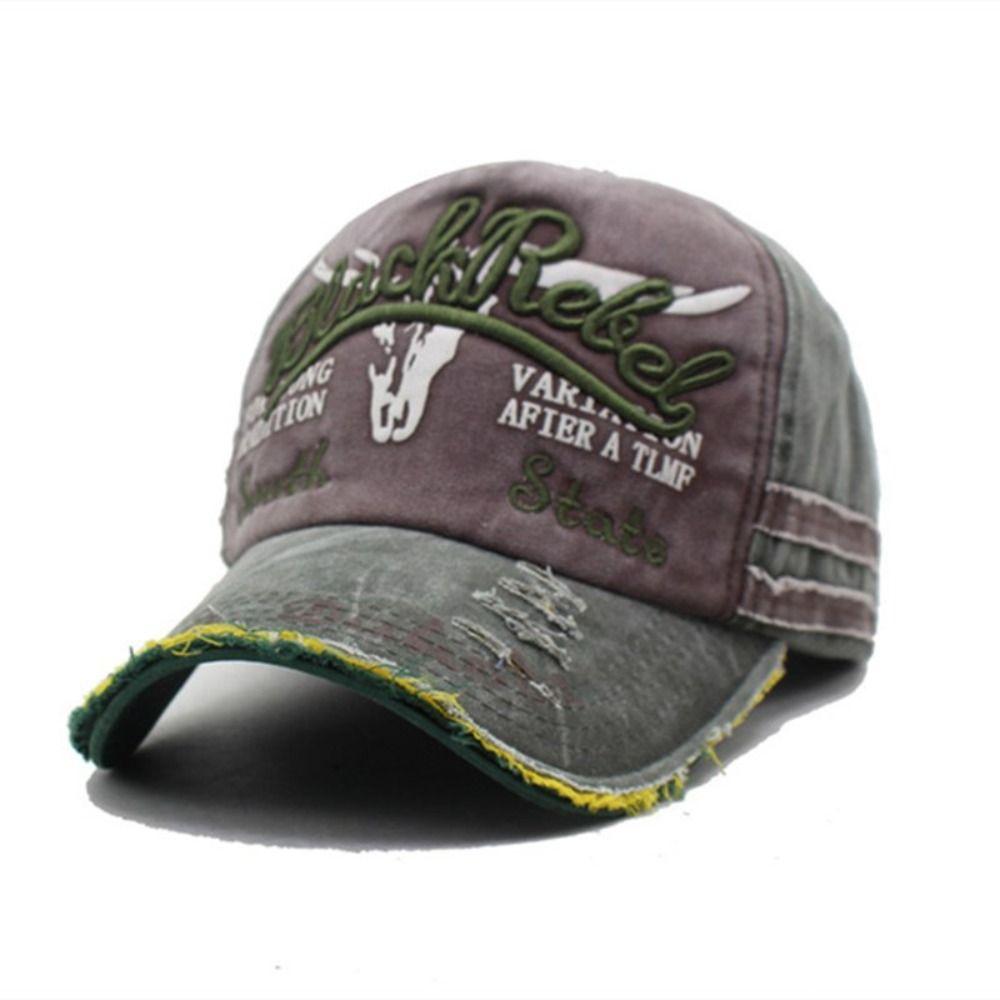 Adjustable Distressed Faded Cap Cow Head Pattern Sunscreen Hats For Man Women Outdoor Sports