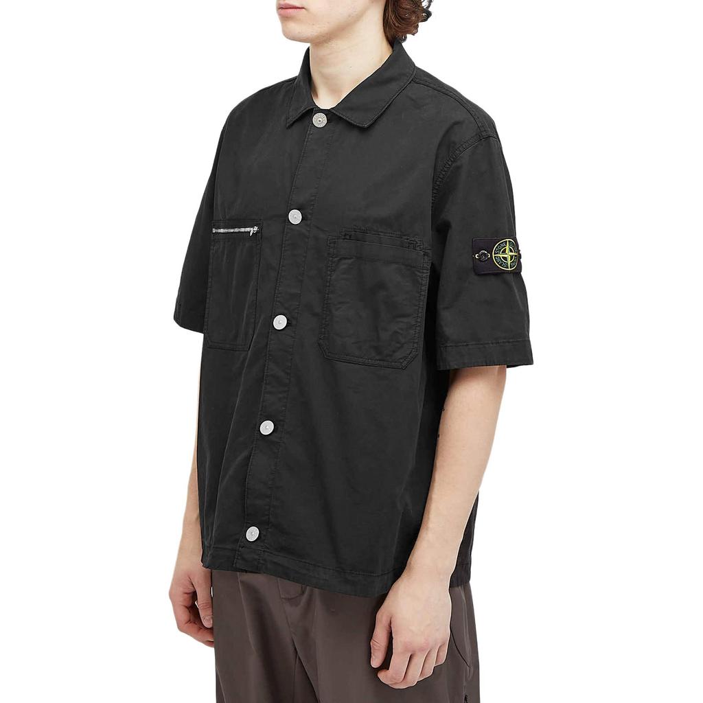 Stone Island FW24 Pima Cotton Minimalist Classic Badge Sleeve Label Short Sleeve Shirt Unisex Shirts 811512410-V0029