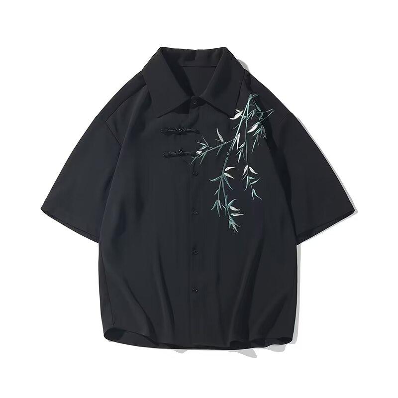 Frühling Sommer Herren Gestreiftes Oberteil Kühl Atmungsaktiv Business Pendler Umlegekragen Kurzarmhemd