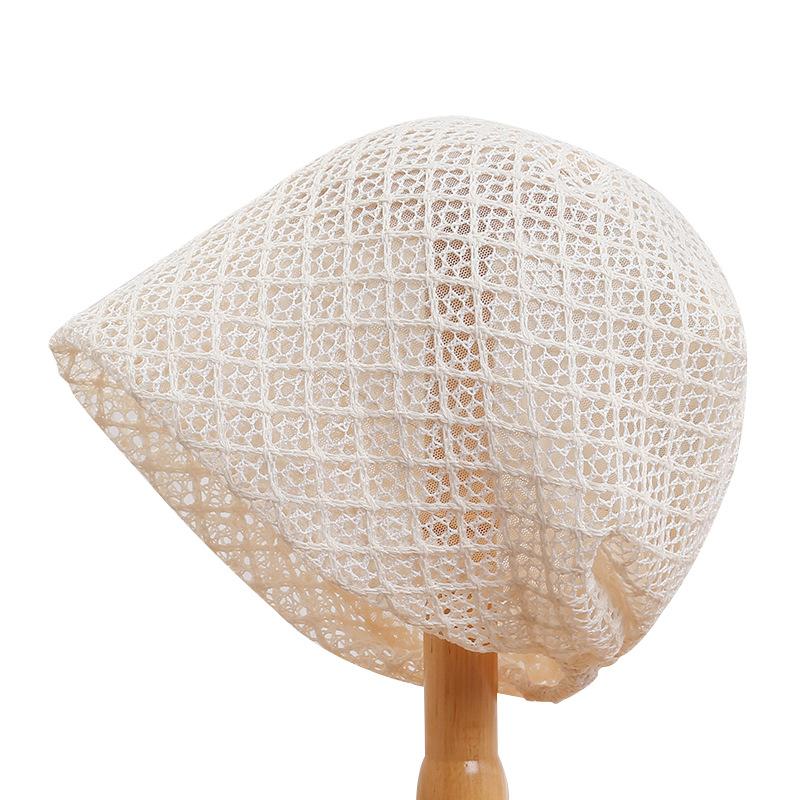 Spring and summer new hollow crochet hat women's light and breathable knitted stacking hat daily versatile face hat
