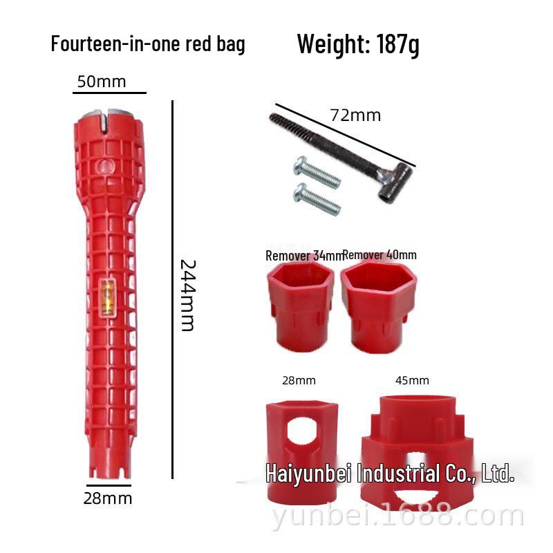 16-in-1 Multi-Functional Bathroom Wrench for Valve, Aerator, and Shower Disassembly & Installation