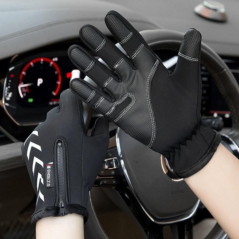 Waterproof Gloves Reflective Men's Season Velvet Warm Cold Climbing Tram