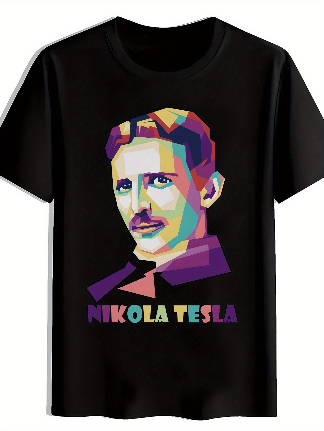 

Short Sleeve T-shirt with Mechanical Element Print - Vibrant Neon Colors L