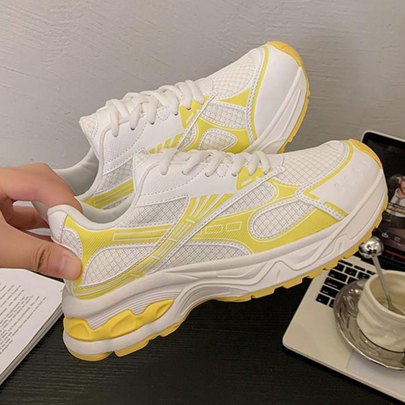 Fashion Spring Autumn Breathable Mesh Sneakers Women Mix Color Lace Up Sports Shoes Woman Wear Resistant Platform Casual Shoes Mujer