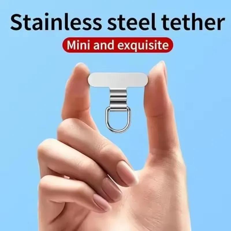 Xiaomi Mini Stainless Steel Mobile Phone Lanyard Tab Silent Hole Clip Charging Port Gasket Antilost Metal Mobile Phone Lanyard Tab Card