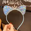 Glitter Cat Ear Hairband Girl Children Quicksand Crown Headband Cat Ears Party Hair Hoop Kids Hair Accessories Jewelry Headwear