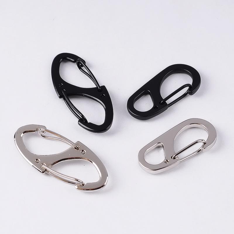 Zinklegierung 8-Form Karabiner Schlüsselanhänger mit Schnellverschluss, Erhältlich in 2 Stilen