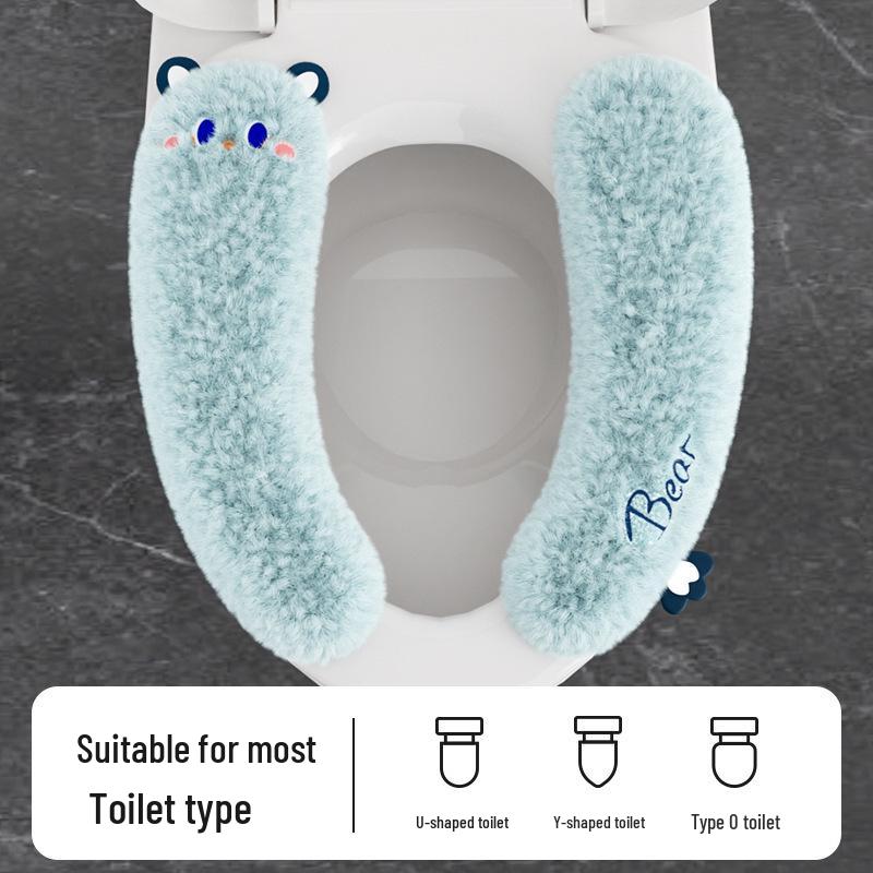 Waterproof Plush Toilet Seat Cover - Thickened for Autumn/Winter 2025