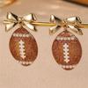 Super Bowl Football Ohrringe für Damen aus Zinklegierung Handwerk Stilvolles Feder Schmuckaccessoire