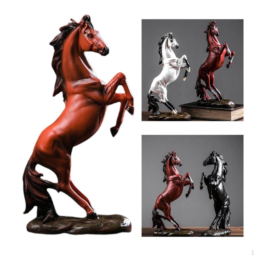 Engraved Horse Standing Statue Figurine Detailed Animal Toy Figures Collective Ornaments