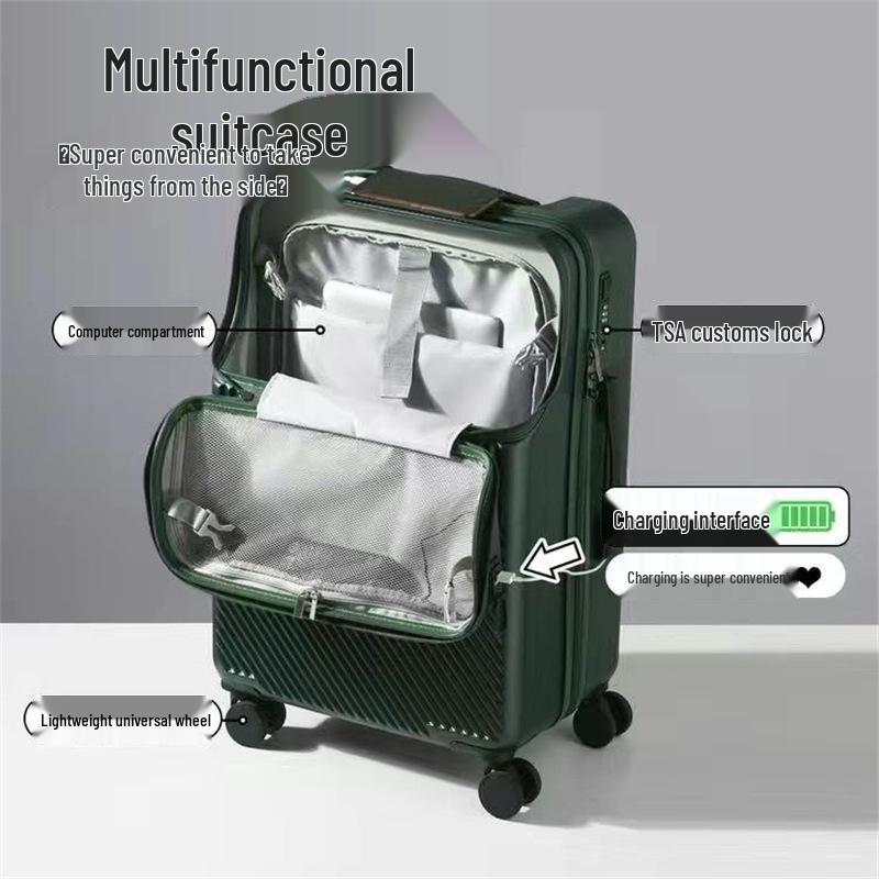 Front Opening Password Carry-On Suitcase for Female Students - Stylish and High-Value