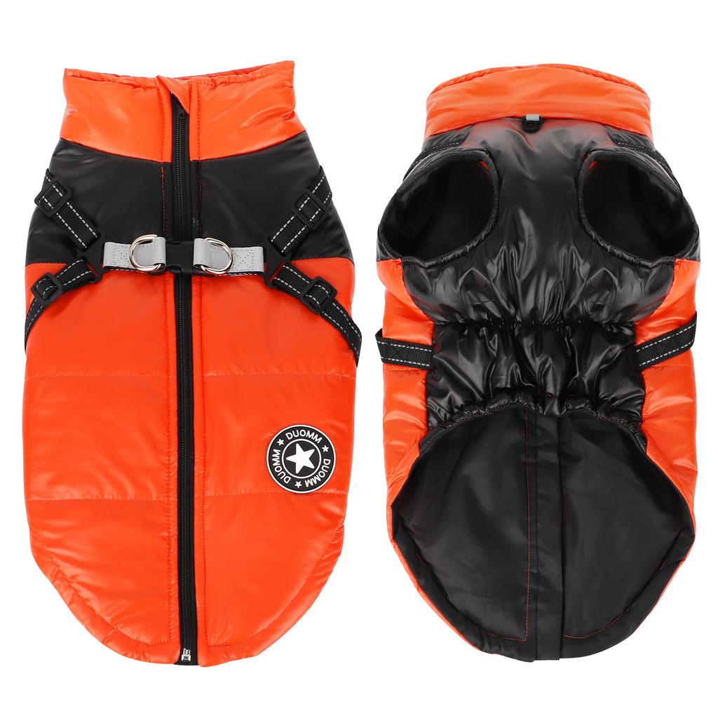 S-6XL Zimní teplá bunda pro domácí mazlíčky, psy, oblečení, nepromokavý kabát pro velké psy, vesta s postrojem pro malé, střední, velké psy, francouzský buldoček