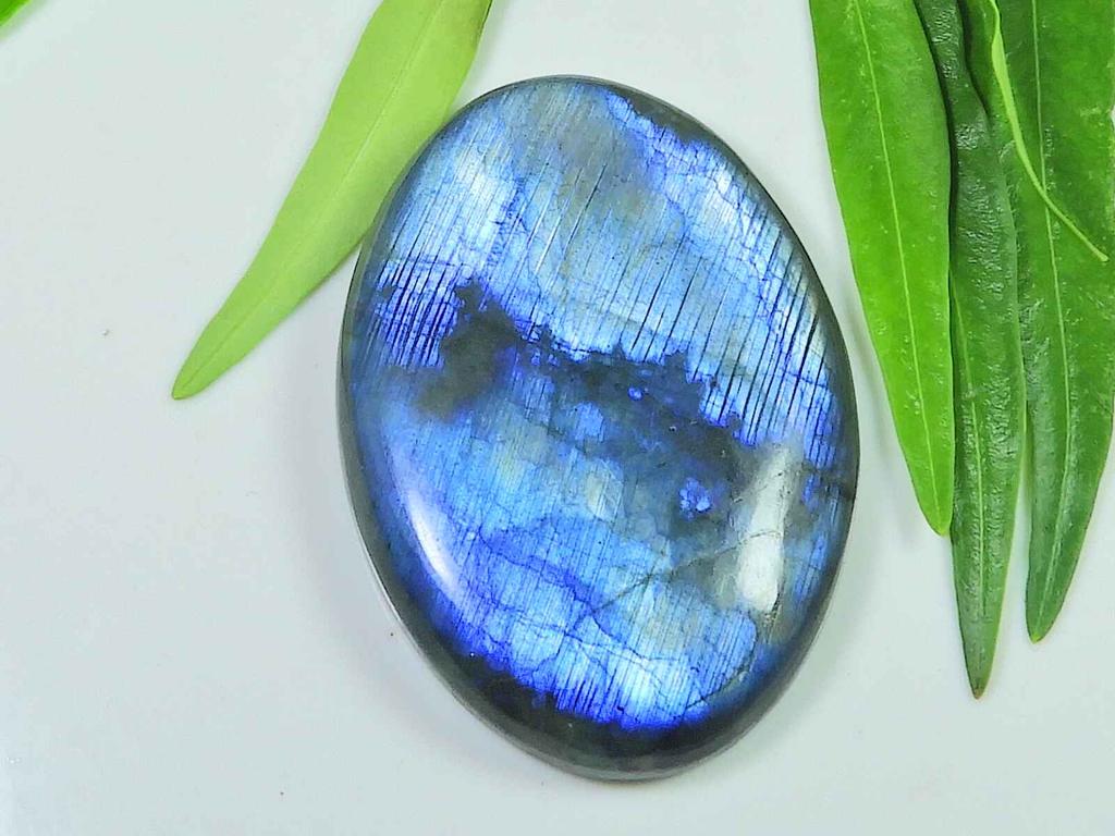 30X42X5MM Multi Fire Labradorite Oval Cabochon Loose Natural Gemstone 82Cts. SK-3953
