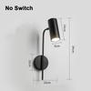 Rotatable Hotel Bedroom Wall Lamp Iron Frame Plastic Shade E27 LED Reading Light with Switch Modern Home Decoration Sconce Light