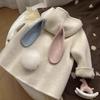 Korean Kids' Cute Rabbit Woolen Coat - Double-Sided, Thickened for Autumn/Winter