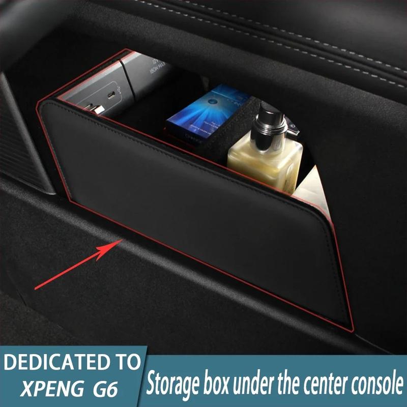 For Xpeng G6 PU Leather Car Lower Central Console Storage Box Organizer Holder Case Automobile Storager Car Storage Bag