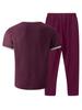 V-neck Waffle Short-Sleeve T-shirt & Long Pants Men's Streetwear Sports Set
