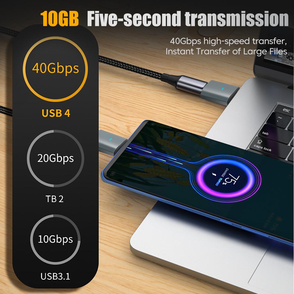 40G/240W multi-functional adapter, Type C male to Type C adapter, USB-C male to USB Type-C