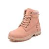 Women's Fall and Winter Outdoor Thick Bottom Boots Round Head Mid-calf Front Lace-up Single Boots