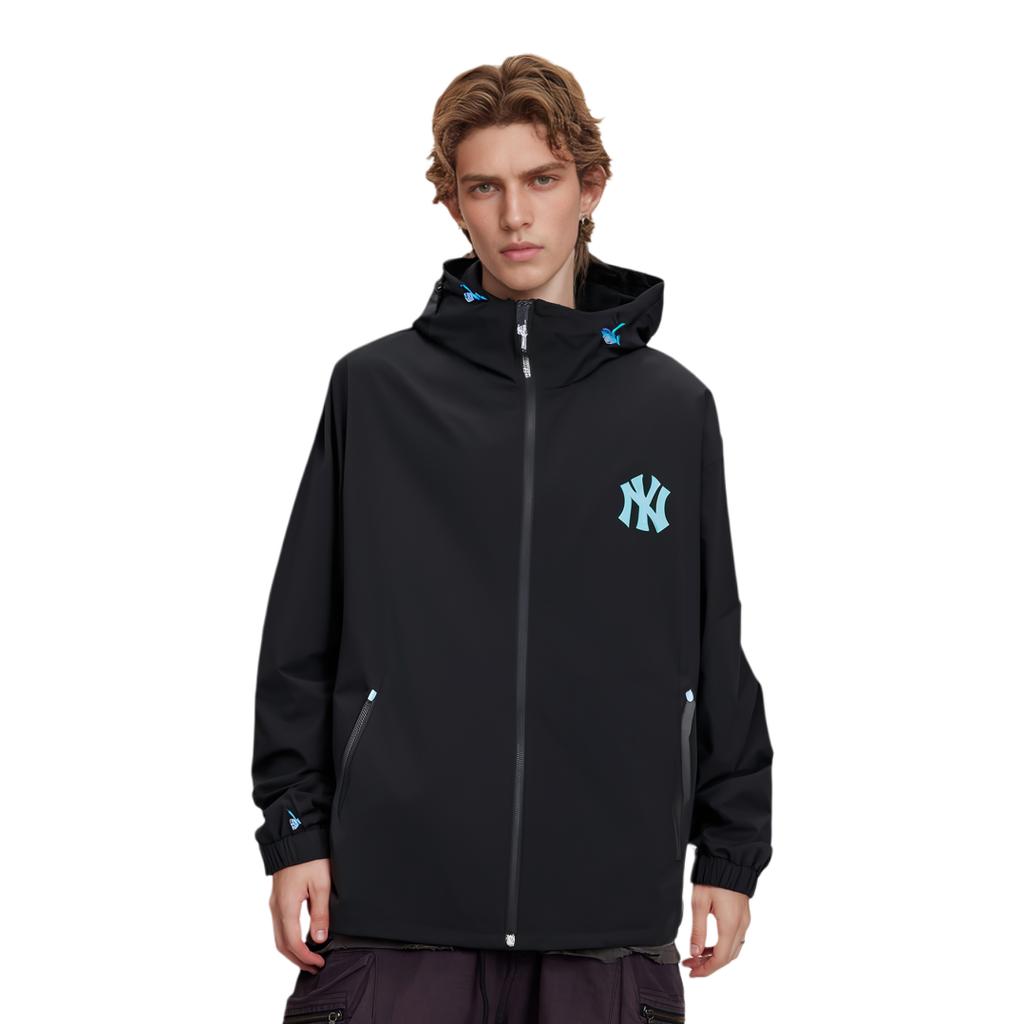 MLB Basic Logo New York Yankees Drawstring Logo Windbreaker Jacket Unisex Jacket Black 3AWJA0121-50BKS