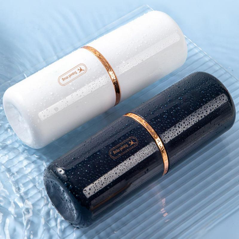 Travel Portable Toothbrush Cup Bathroom Toothpaste Holder Storage Case Box Organizer Travel Toiletries Storage Cup Mouthwash Cup