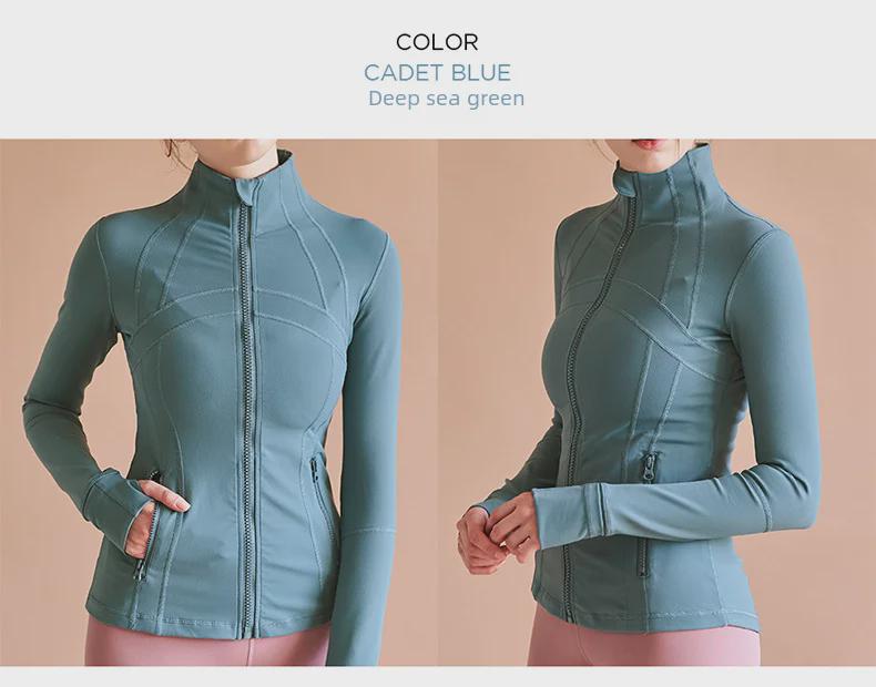 Women's Slim Fit Sports Jacket - Elastic, Zipper, Long Sleeve - Ideal for Running & Yoga (Spring 2020 Collection)