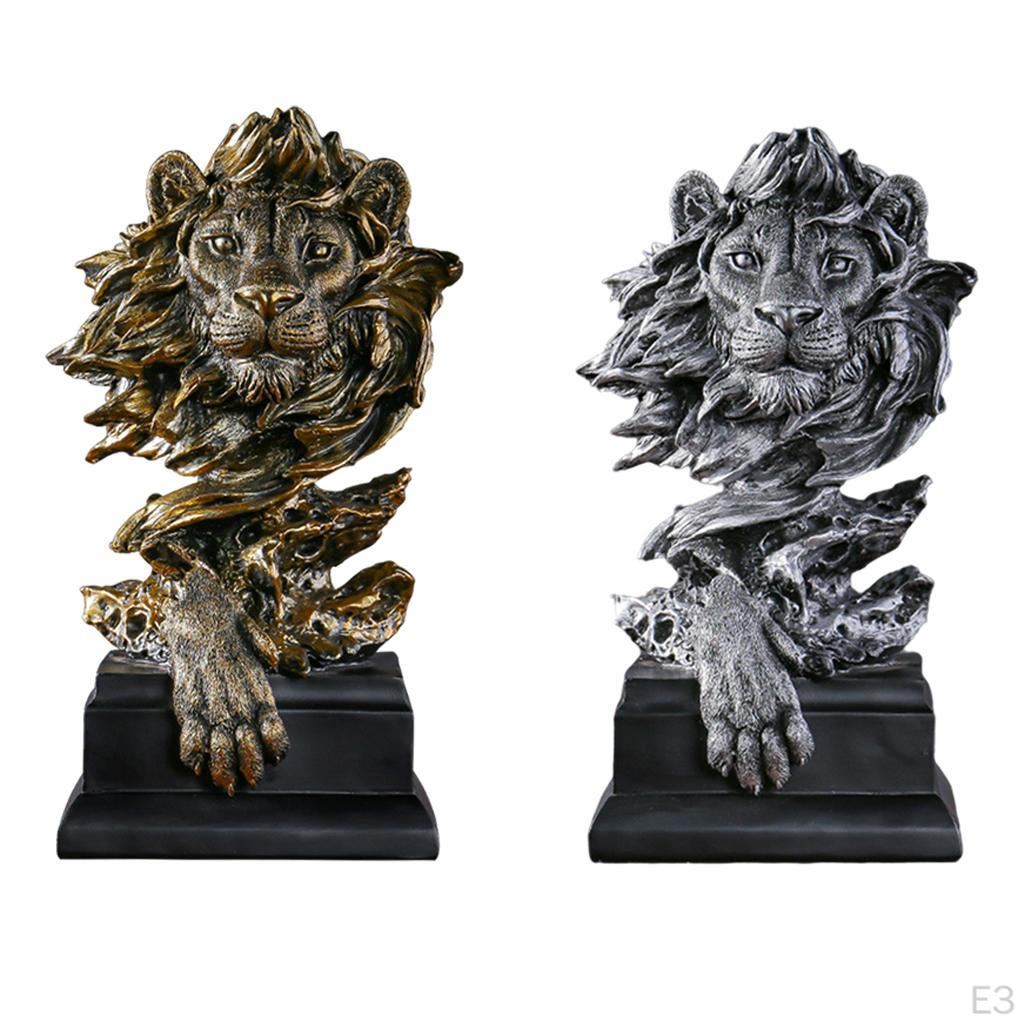 3 Statue with Base Animal Collectible Figurine Tabletop Shelf Arrangement Feng Shui Decoration