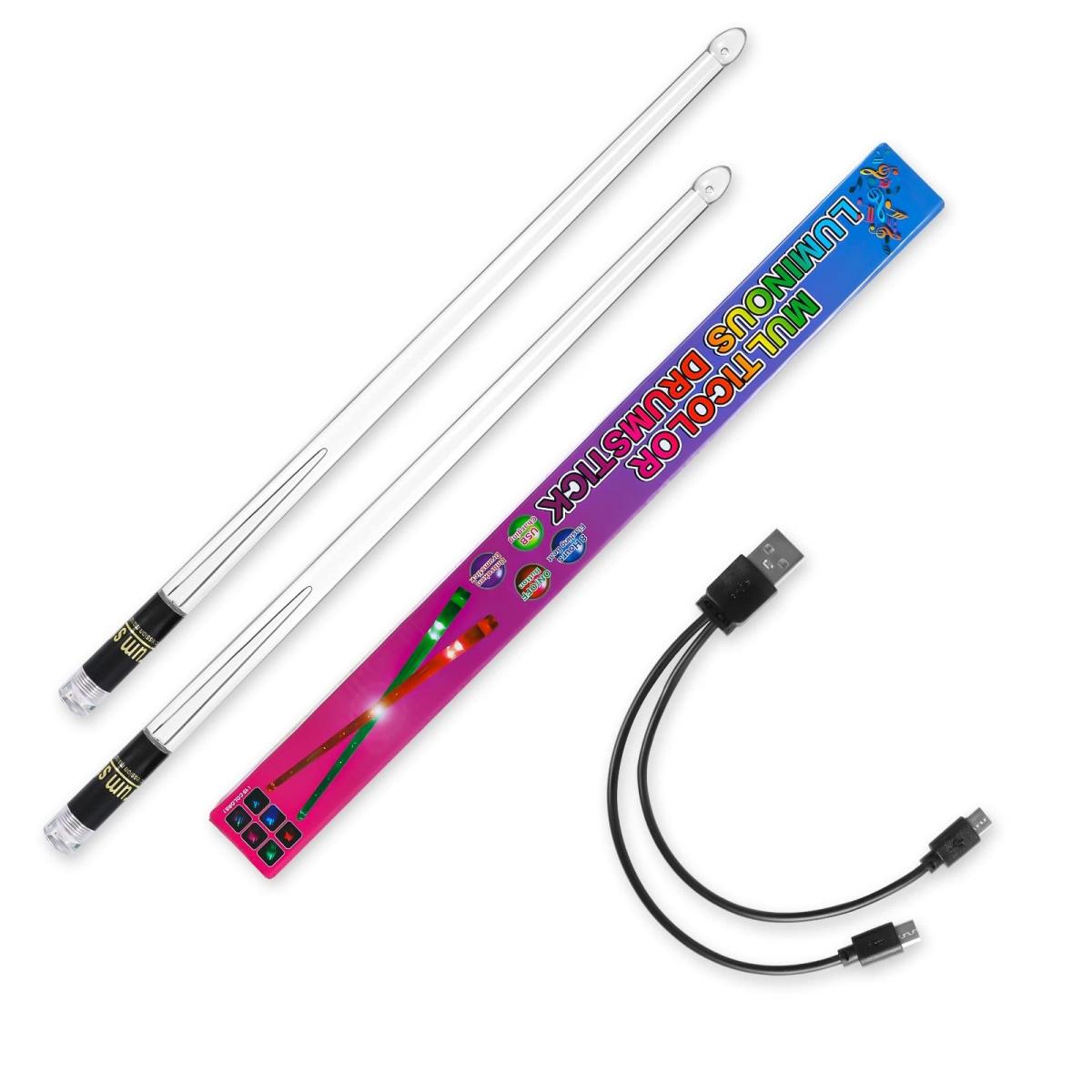

Miwayer LED Light Emitting Drumsticks 15 Colour Gradient Personalized USB Rechargeable Drumstick suitable for all of drumming