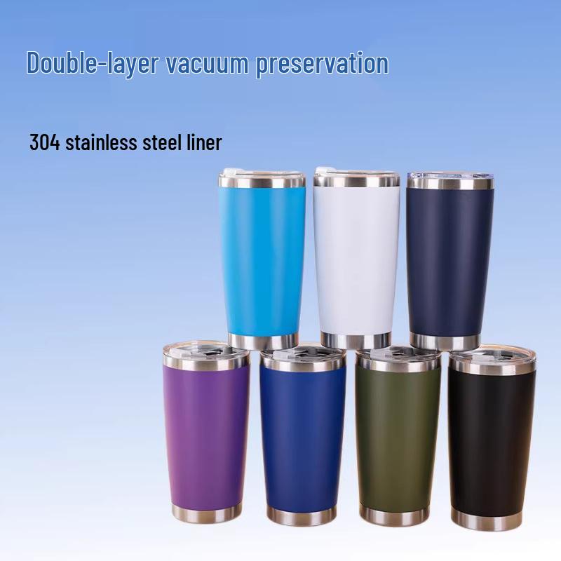20oz Multicolor Double-Wall 304 Stainless Steel Car Thermos with Lid