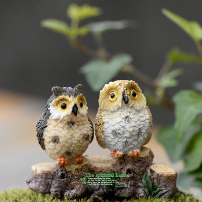 Moss -landscape Creative Green Plant Gift Zakka Resin Bare-footed Owl Decorative Ornaments