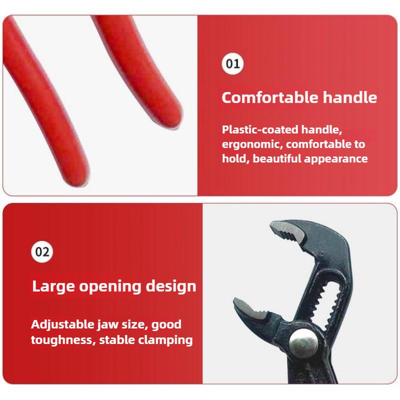 High Quality Quick Adjustable Water Pipe Pliers Household Use Tower Pincer 12inch Multifunctional Soft Grip Water Pump Pliers