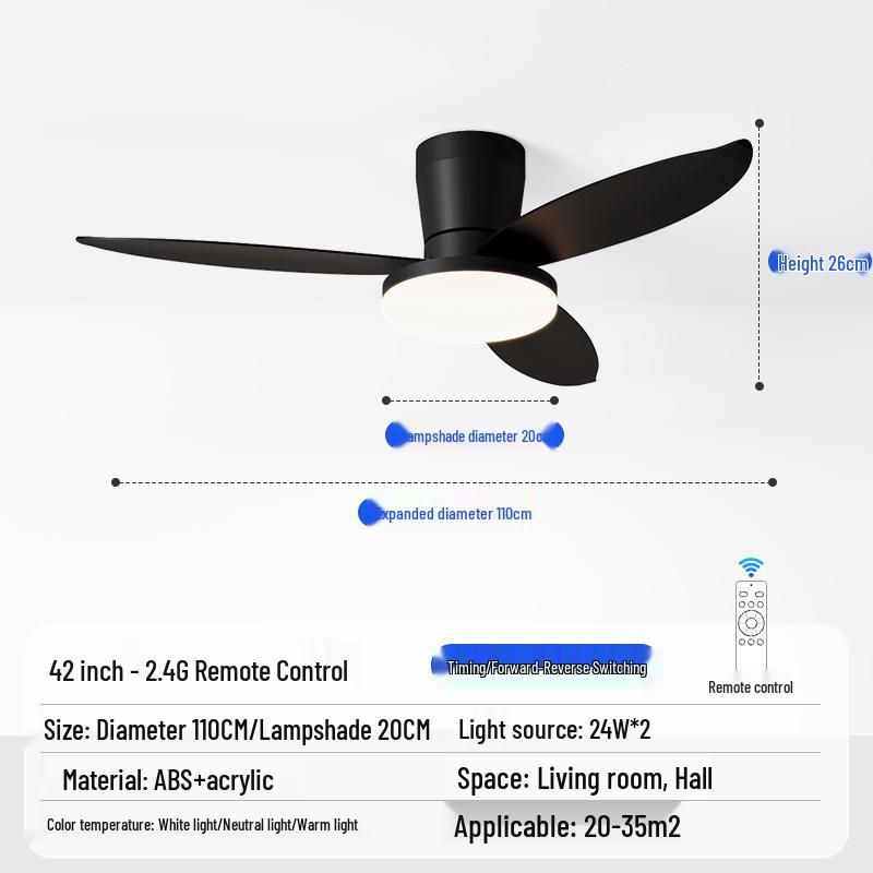 2025 Silent Nordic Ceiling Fan Light for Small Apartments & Bedrooms