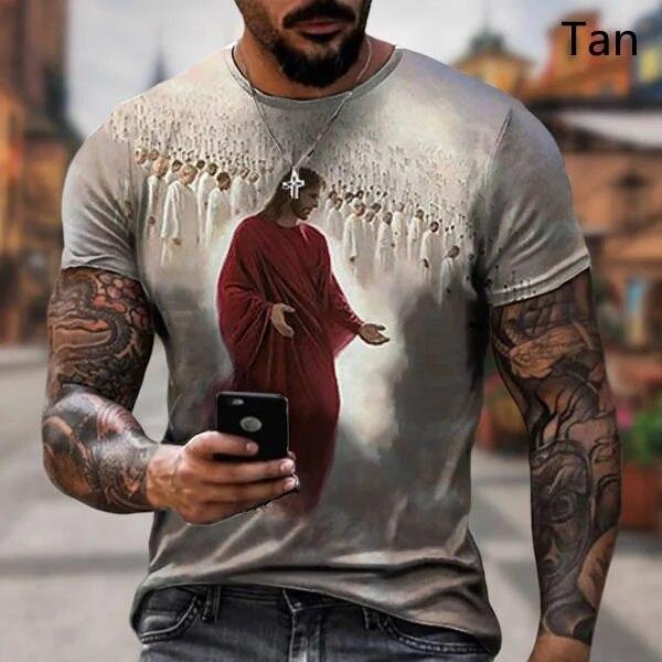 God! The Cross Fashion 3D T-shirt About Jesus Love Everone Christian Men's T-shirt Plus Size