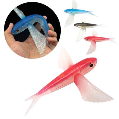 Flying Fish Rig Soft Plastic Lure Fishing Lure Bait Sea Fishing Big Fish Flying Fish Soft Bait Fishing Tackle PVC Fork Tail For