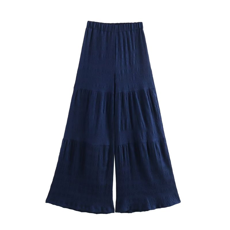 Kaslead New Arrival Women's Clothing Fashion Style Fashion Simple Lace Vest Casual Flared Pants Two-piece Set