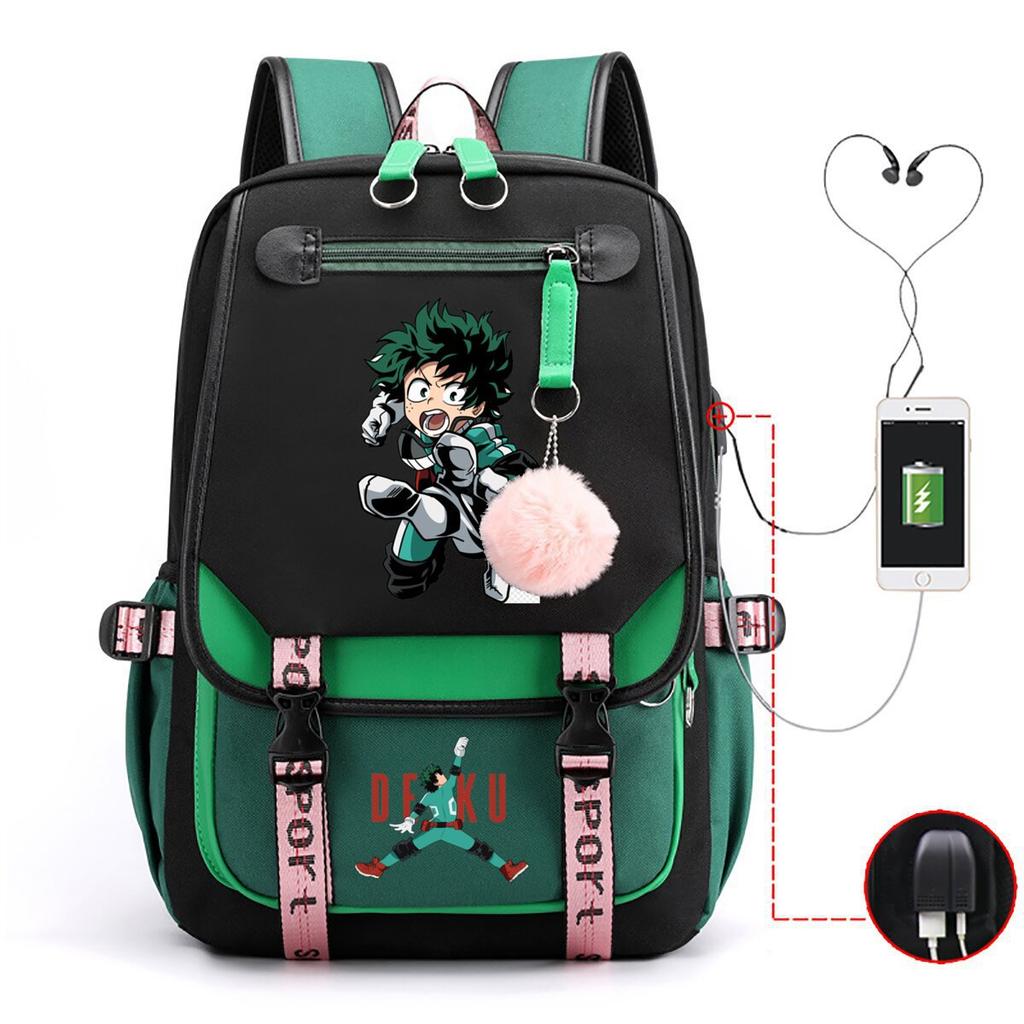 Teen Trend Animation Schoolbag Korean Version Backpack Male New Contrasting Color Simple Middle School Student Backpack