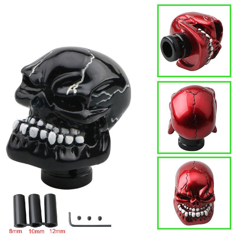 Car Skull Shape Head Manual Gearbox Shift Knob Manual Gear r Stick Shifter Lever Knob Big Teeth Ghost Skull Gear Shift Knob