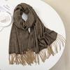 Marke Warmer Karomuster Kaschmir Poncho Schal Schal Luxuriöser Druck Dicke Pashmina Winterdecke Wickel Bufanda Lässiger Hijab Stolen Echarpe
