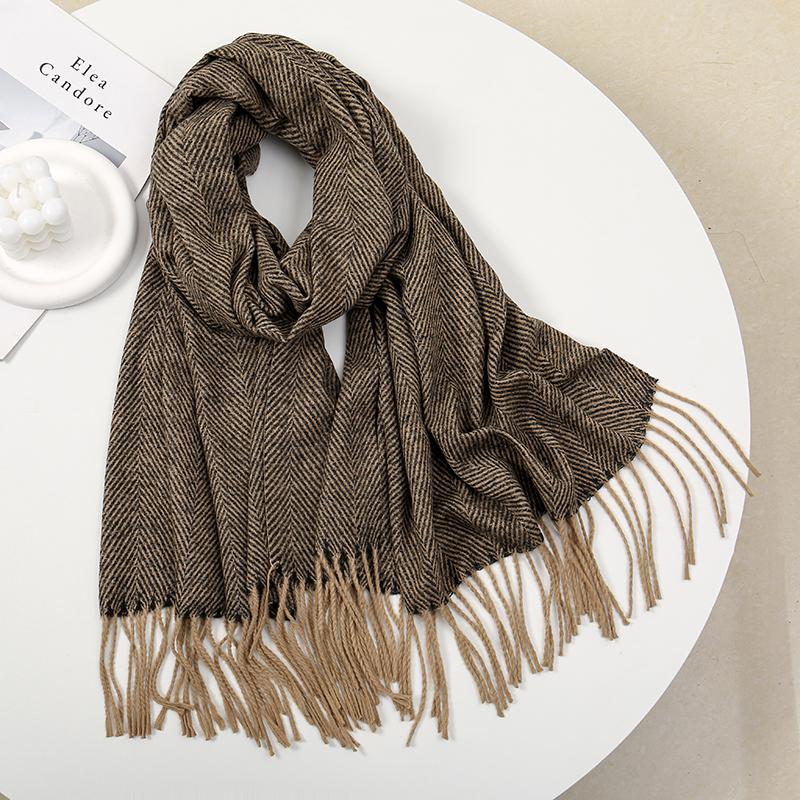 Marke Warmer Karomuster Kaschmir Poncho Schal Schal Luxuriöser Druck Dicke Pashmina Winterdecke Wickel Bufanda Lässiger Hijab Stolen Echarpe