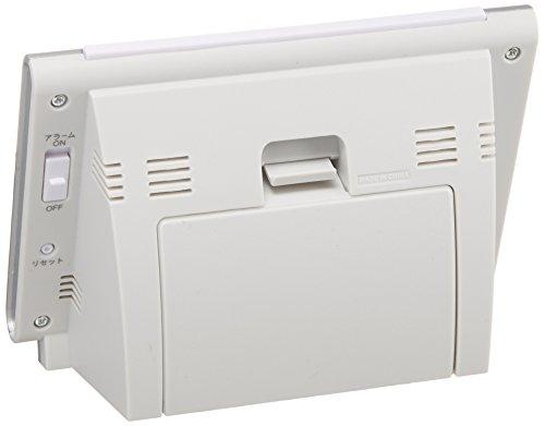 Seiko Clock Alarm Clock, Radio-Controlled, Digital, Calendar, Temperature, Humidity Display, White Pearl SQ698S SEIKO