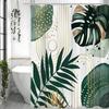 Leaf Arch Modernist Shower Curtain, Bathroom Decorative Shower Curtain, Waterproof Shower Curtain with Hooks