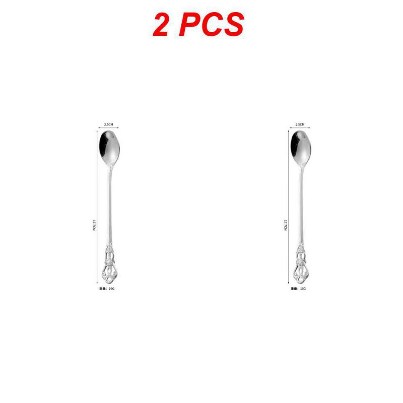 2/4/6 ST Kaffetillbehör Sked Rostfritt Stål Europeisk Stil Snidad Liten Kökstillbehör Snacks Skopa Matservis