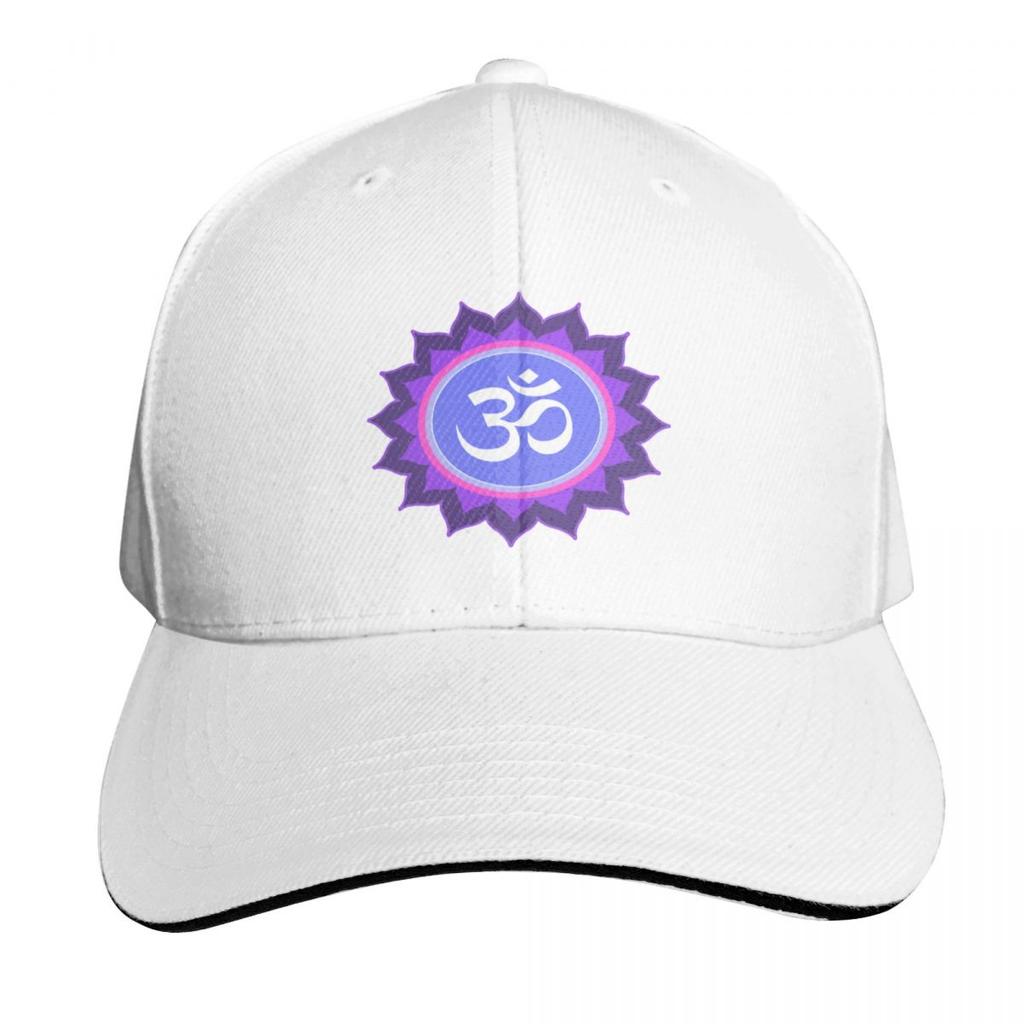 Lavender Variation Mandala Ohm Baseball Cap Cotton Twill Breathable Contrast Two Tone Brim Snapback Flat Bill