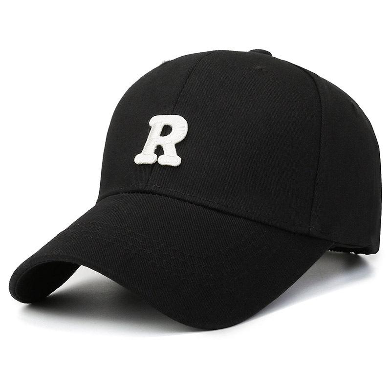 The new letter R baseball cap is on the market, fashionable men and women couples, trendy classic casual